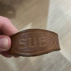 SUE Vintage leather ID Bracelet Named Sue WHERE ARE YOU⁉️⁉️
